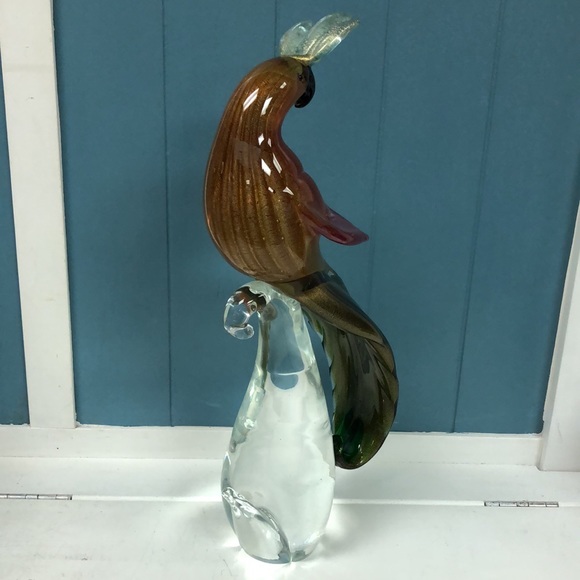 Vintage MCM c1950s Alfredo Barbini Murano Glass Cockatoo Parrot Bird Italy Art - Picture 5 of 10
